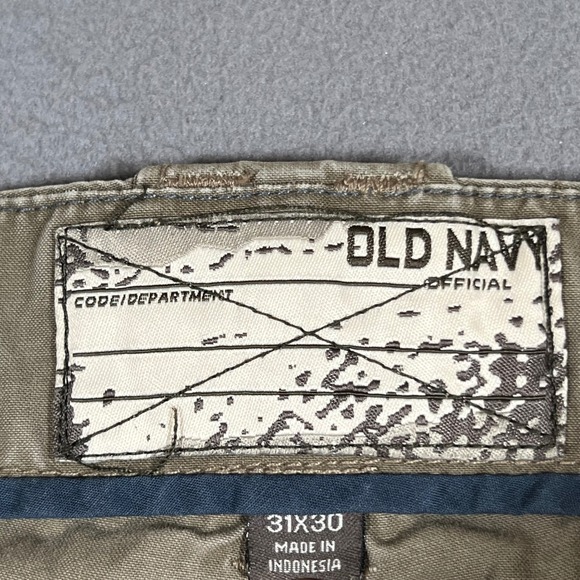 Vintage‎ Old Navy Cargo Pants Mens 31x28 Olive Green Military Utility Y2K - Picture 4 of 11